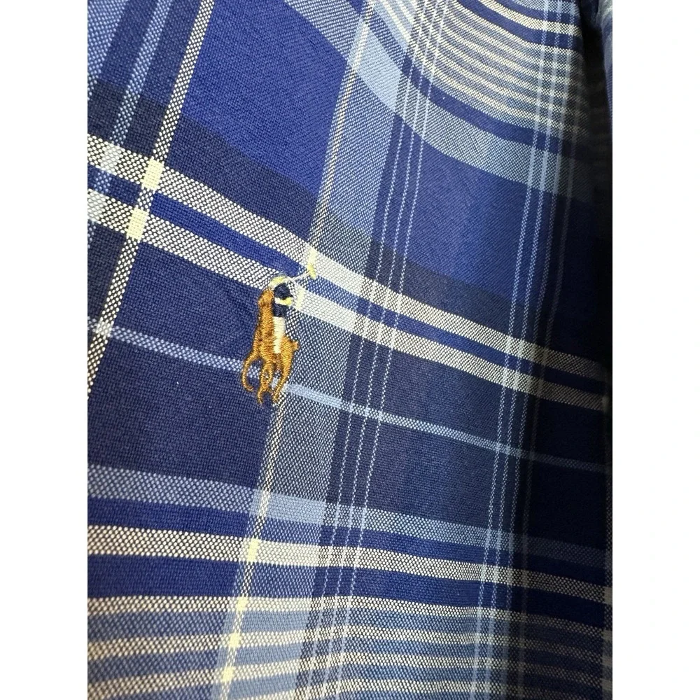 Ralph Lauren Men's XL Classic Fit Shirt Long Sleeve 100%‎ cotton blue plaid